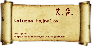 Kaluzsa Hajnalka névjegykártya