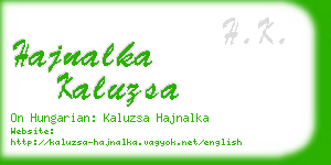 hajnalka kaluzsa business card